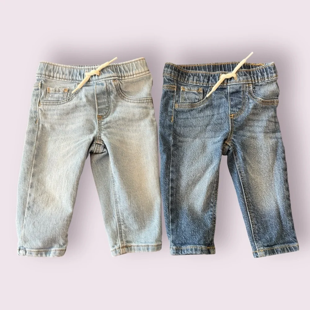 Old Navy Baby Denim Jogger Jeans 2-Pack Size 6–12 Months